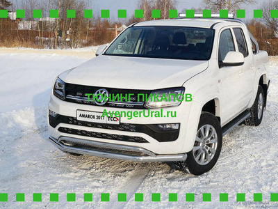 Защита передняя нижняя (двойная) 76,1/42,4 мм с решеткой (лист)