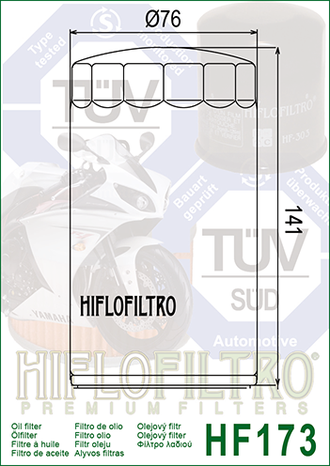 Масляный фильтр HIFLO FILTRO HF173C для Harley Davidson (63813-90)