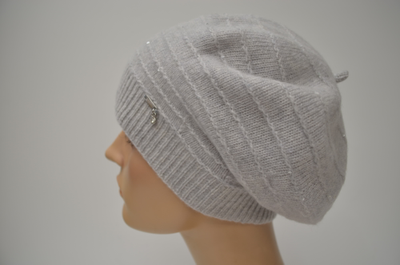 Серый берет кашемир