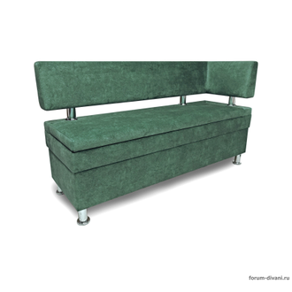 Кухонный ДИВАН "ФОРУМ-4" с боковой спинкой, Зеленый Правый