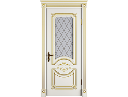 Дверь Милана со стеклом и патиной