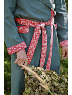 Халат для бани из крапивы "Легкий Пар" зеленый с капюшоном