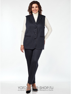 Модель: 2738.Костюм женский 2-х предметный, состоящий из жилета и брюк, из костюмного материала.