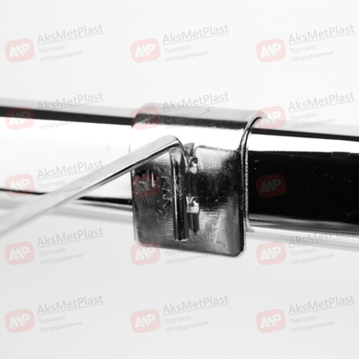 U002 Крючок хром d-5мм на овальную-прямоугольную трубу универсальный L=100 мм