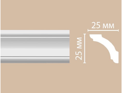 Потолочный плинтус из полиуретана с гладким профилем DECOMASTER (Декомастер) - 96251 (25х25х2400мм)