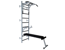 Шведская стенка + турник брусья 2 в 1 + стойка под штангу + скамья для пресса (лавка для жима)