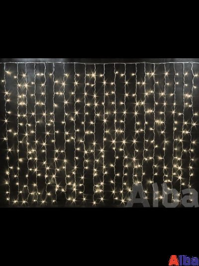 Занавес 2*1.0 м, ТЕПЛЫЙ БЕЛЫЙ, IP 65 постоянное свечение