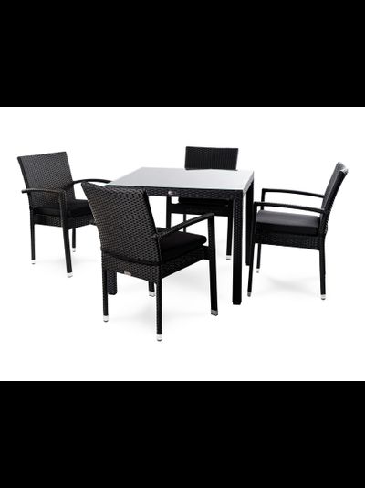 Плетеный стол Milano 90 см черный