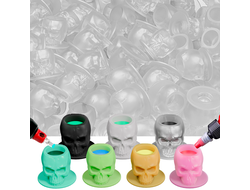 Колпачки силиконовые OZER Skull Silicone Ink Caps Transparent (50 шт.)