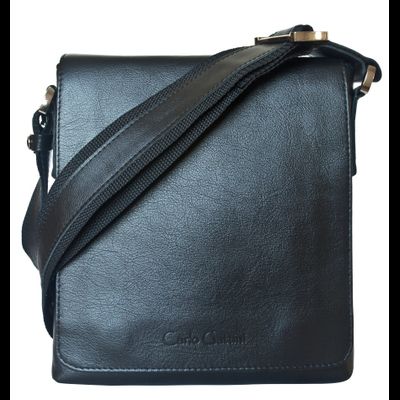 Кожаная мужская сумка Vallecorsa black (арт. 5044-01)