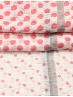 Палантин "Горох разный "коралловый