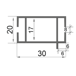 Облегчённый алюминиевый ригель с полкой