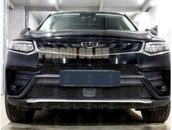 Защита радиатора Geely Tugella 2023- black верх с камерой
