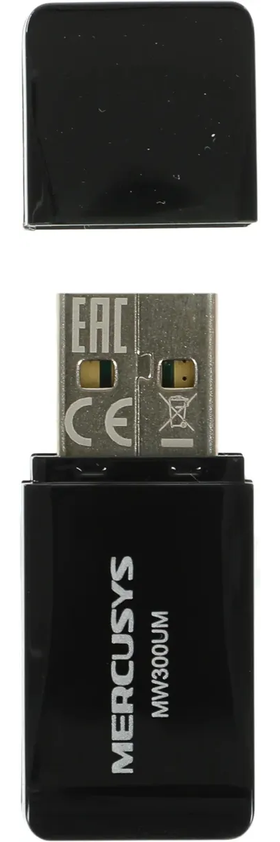 Адаптер WI-FI  Mercusys MW300UM Черный