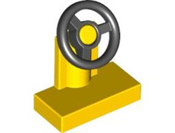 Vehicle, Steering Stand 1 x 2 with Black Steering Wheel, Yellow (3829c01 / 9553)