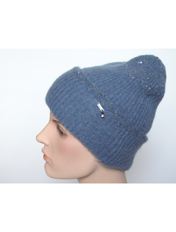 Голубая шапка зимняя с отворотом Vizio Италия 6939 CRY