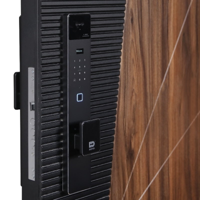 Стальная дверь   Сапсан с зеркалом (биометрический замок Smart lock К06)