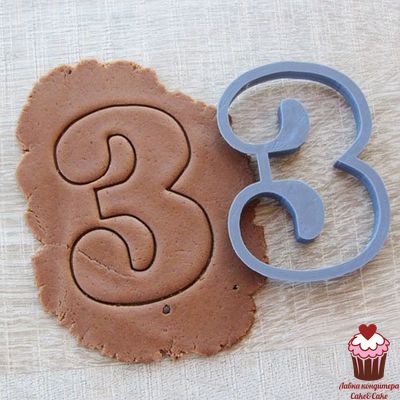 Вырубка для пряника Цифра 3, 9 см