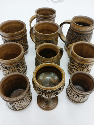 Кружка деревянная "Солнце Коло" 0,5л