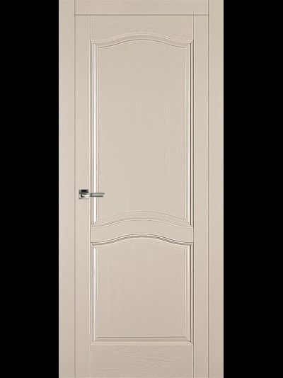 Брашированная дверь Лео кремовая эмаль