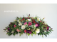 Горизонтальная композиция из искусственных цветов вытянутой формы № УНС019 украшение камина