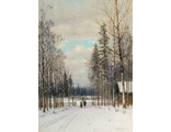 "Зима. У околицы" по мотивам картины Г.П. Кондратенко (алмазная мозаика 70 х 50,5 см)  mp-mz-mo-me avmn
