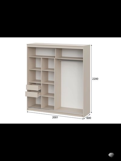 ШКП 3  Макс 2 м  Шкаф-купе Меланж