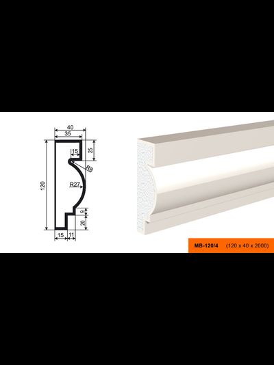 Фасадный молдинг из пенополистирола с покрытием LEPNINAPLAST (Лепнинапласт)  МВ-120/4