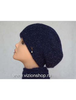 Вязаный итальянский берет с бисером Vizio зима 2020 фото шапок и беретов Италии