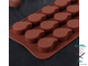 Форма для льда и кондитерских украшений Доляна «Капелька», 21,5×10,4 см, 15 ячеек (2,3×3 см), цвет шоколадный