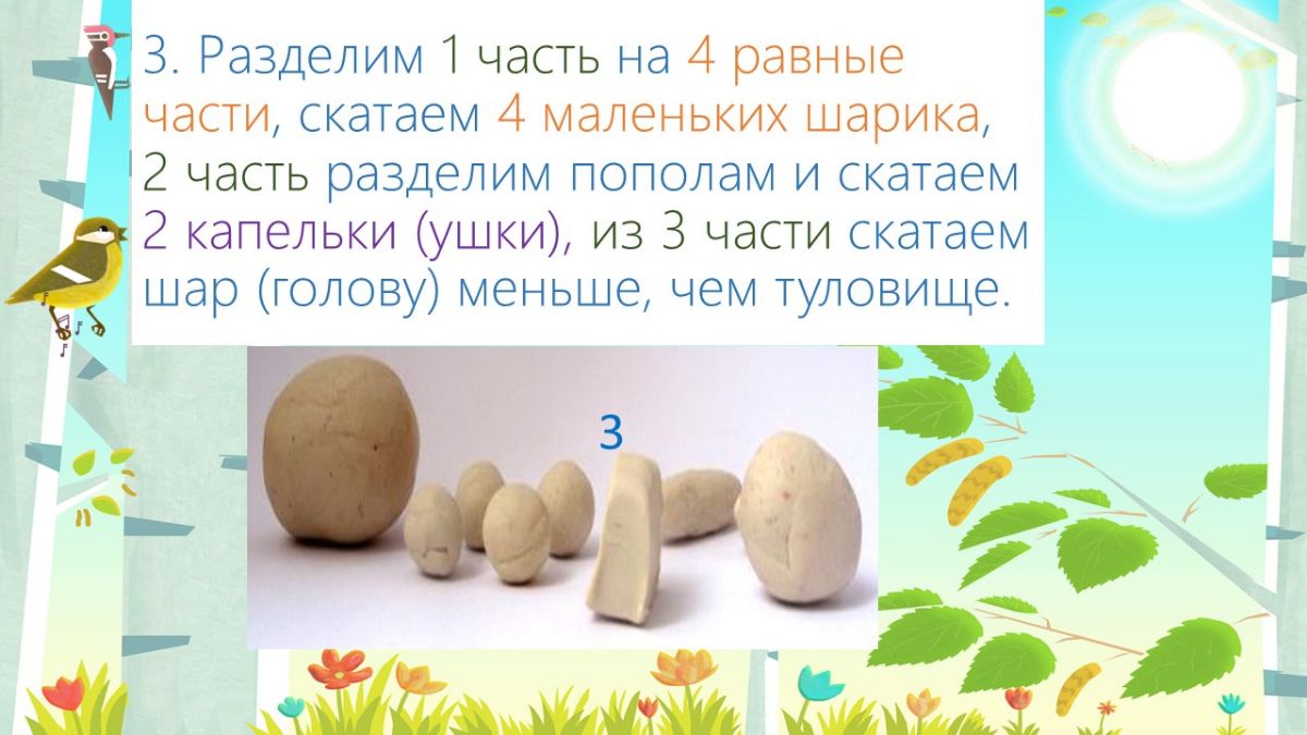 Схема лепки зайца из пластилина в старшей группе