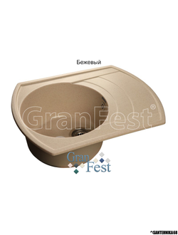 Мойка из искусственного камня Granfest RONDO GF-R650L с сифоном
