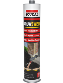 Soudal Aquaswell - полиуретановый герметик 300 мл, расширяется (набухает) при контакте с водой (аналог STOPAQ Aquastop)