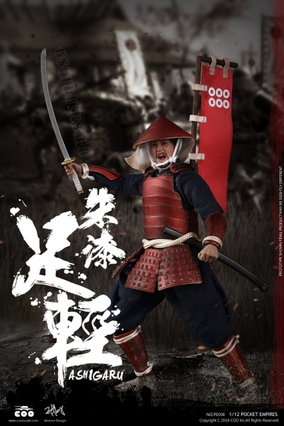 Асигару с яри - Коллекционная фигурка 1/12 PALM EMPIRES - RED ARMOR ASHIGARU (PE008) - COOMODEL