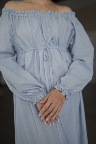 Ночная сорочка из батиста (голубая)