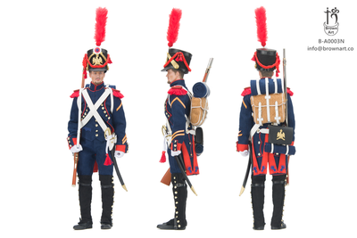 Артиллерист армии Наполеона - КОЛЛЕКЦИОННАЯ ФИГУРКА 1/6 Artillery gunner of the guard  standard version (B-A0003N) - BROWN ART