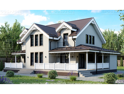 Каркасный двухэтажный дом в стиле Классика, 208 м2