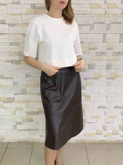 Юбка 124-10211 ЭКО-КОЖА коричневый