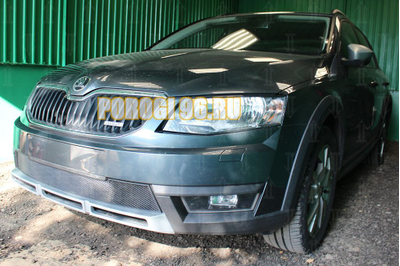 Защита радиатора Skoda Octavia A5 Scout 2004-2013 black