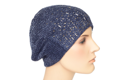 Синий женский головной убор