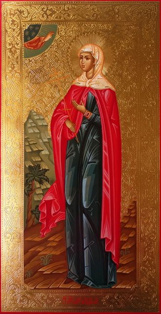 Александра Анкирская (Коринфская), святая мученица. Рукописная мерная икона.