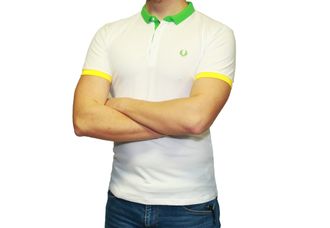 Футболка / Поло Fred Perry Белый / Лайм