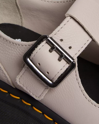 Dr Martens Bethan Pisa Leather Platform Mary Jane Vintage Taupe Pisa