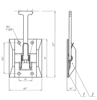 Фиксатор ворот т-образный