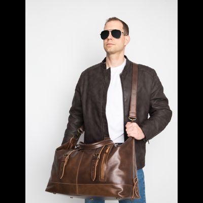 Кожаная дорожная сумка Campora Premium sienna (арт. 
4019-63)