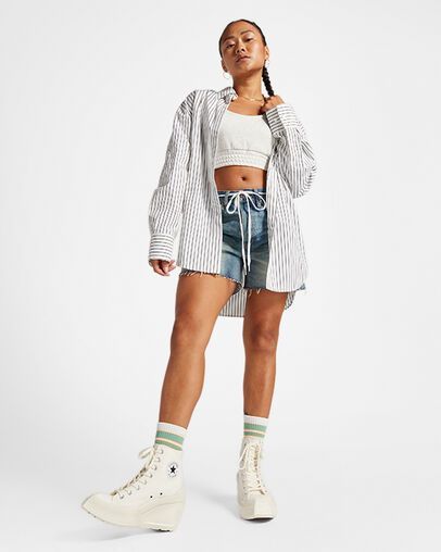 Как носить белые высокие Converse Chuck 70  Wedge Heel на каблуке A06479C
