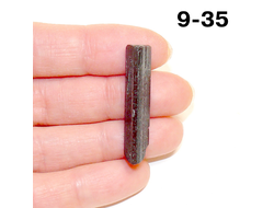 Турмалин натуральный (необработанный) Афганистан №9-35: шерл с зел.гол. - 3,9г - 35*8*7мм