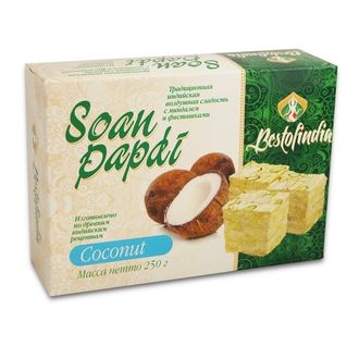 ИНДИЙСКИЕ СЛАДОСТИ SOAN PAPDI КОКОС BESTOFINDIA, 250 ГР