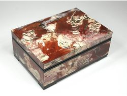 Шкатулка Яшма с крышкой на шарнирах, Россия (109*77*44 мм, 447 г) №26665