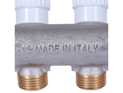 Коллектор STOUT распределительный 3/4", 4 отвода 1/2" плоское уплотнение (Арт. SMB 6852 341204)